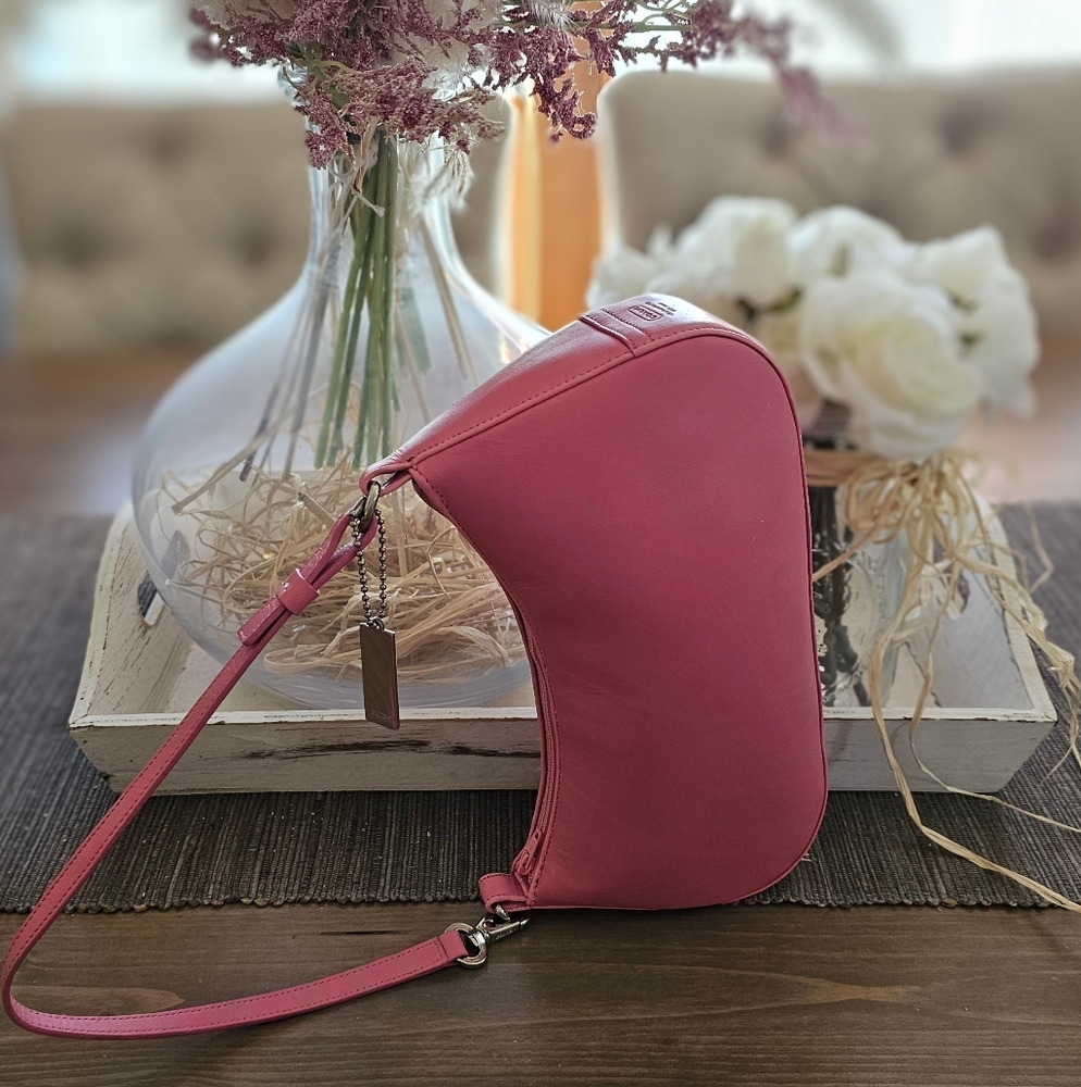Vintage Coach Pearlized Nappa Leather Demi Shoulder Bag 8167 ( Pink ) - Picture 5 of 15